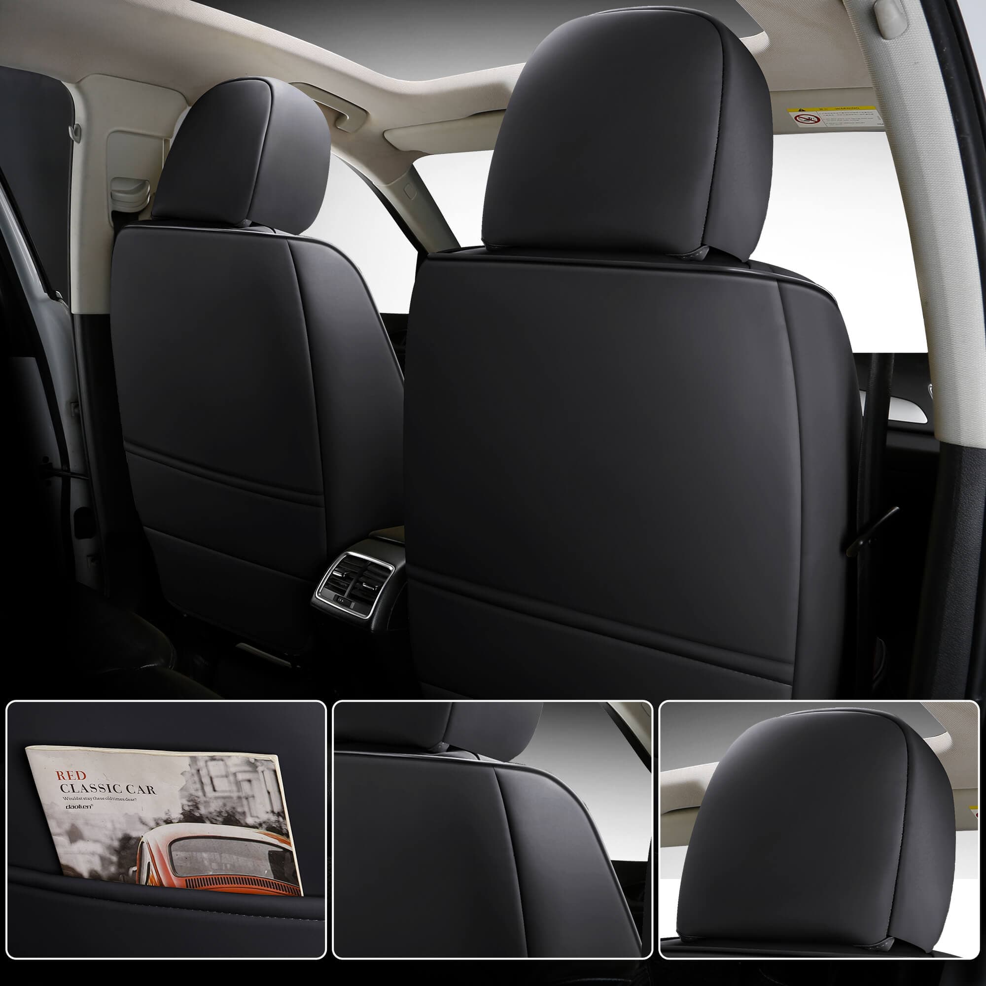 Autositzbezüge für Peugeot 307 | 2er-Set | Hochwertiges Kunstleder (Skai) | CLS900-Serie 4