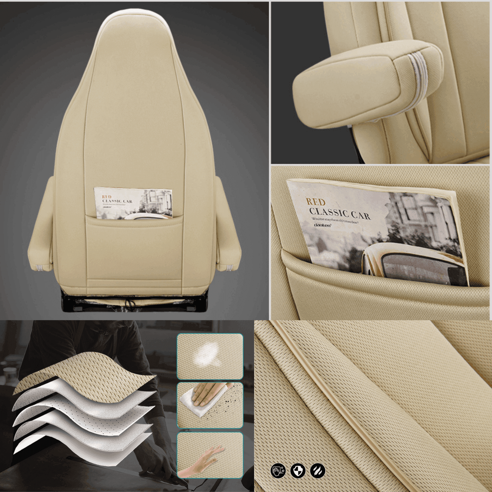 Camper stoelhoezen voor Adria Supersonic | Met armleuning hoezen | Set van 2 | CIM2 Serie