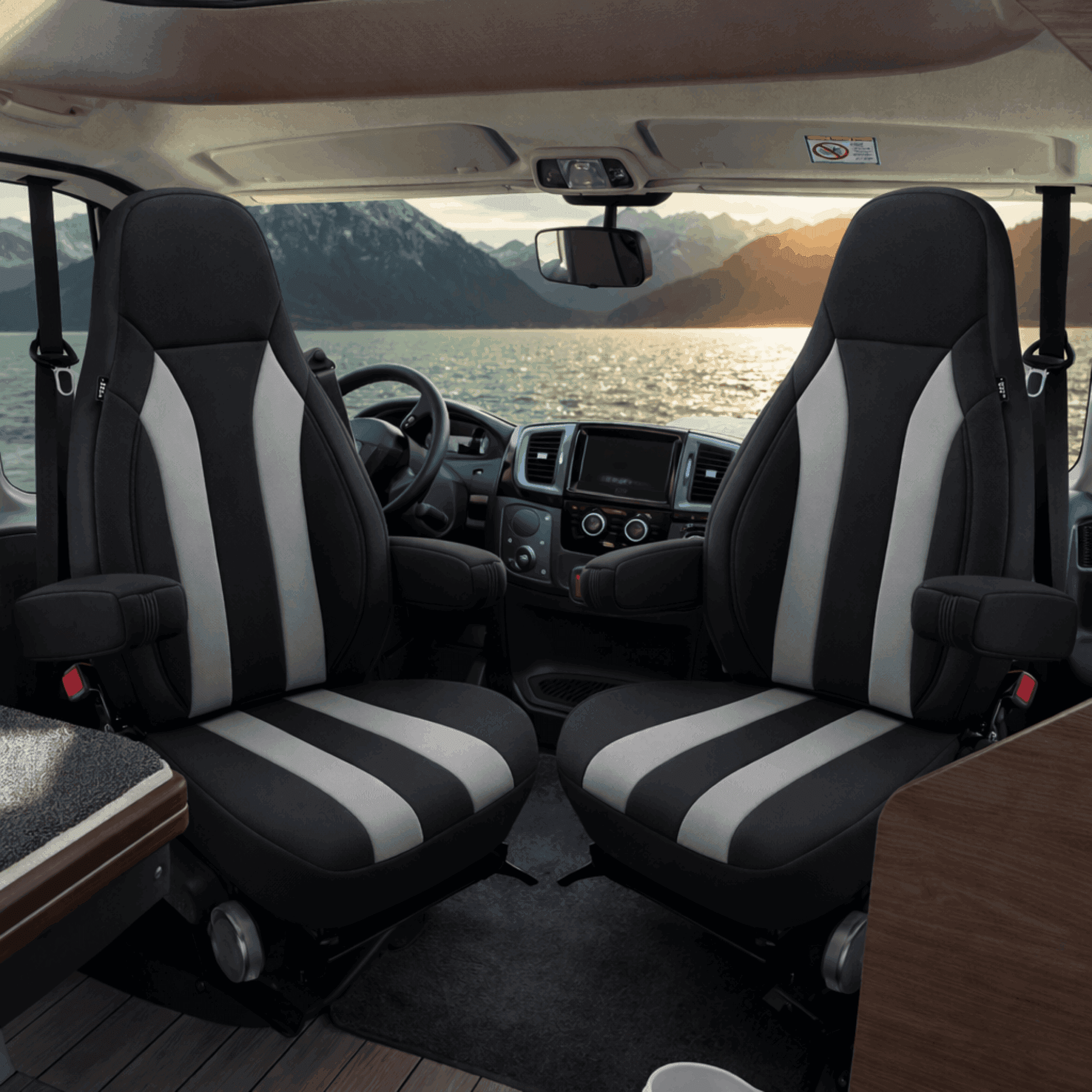 Camper stoelhoezen voor Adria Supersonic | Met armleuning hoezen | Set van 2 | CIM2 Serie