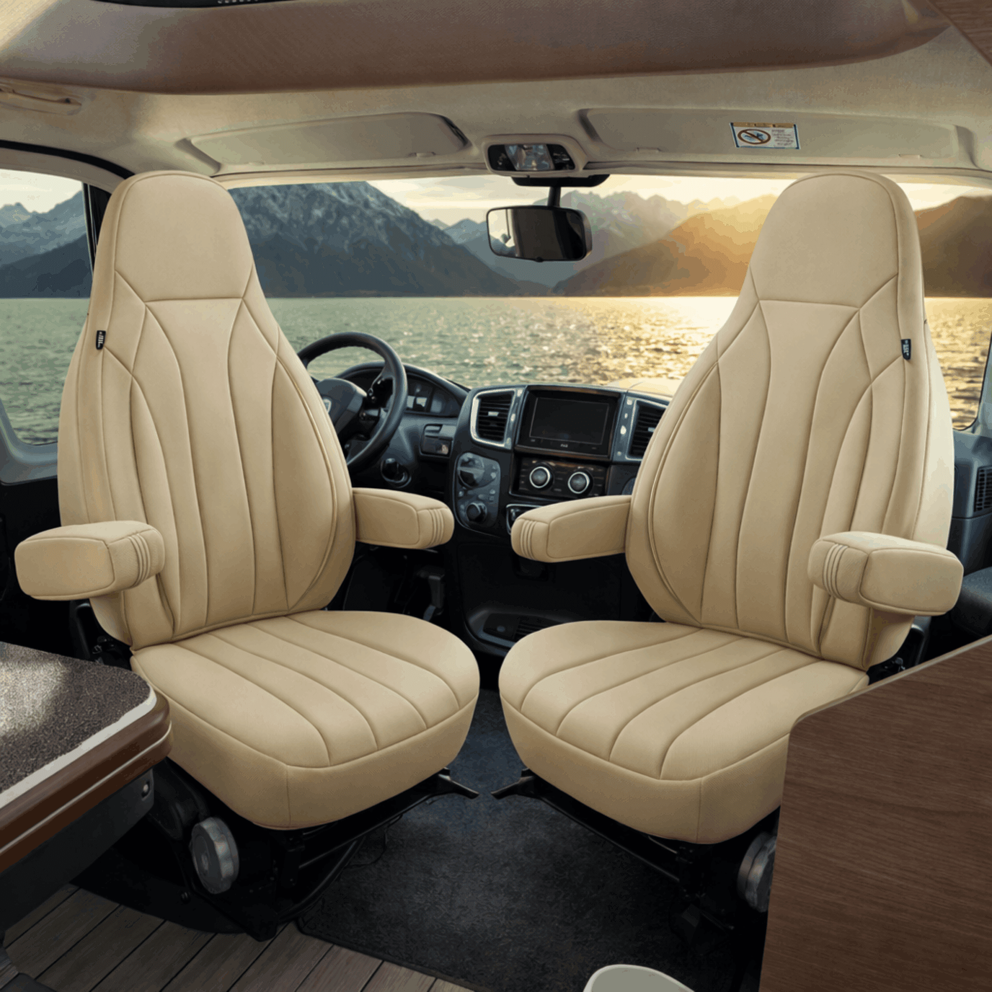 Camper stoelhoezen voor Adria Supersonic | Met armleuning hoezen | Set van 2 | CIM2 Serie