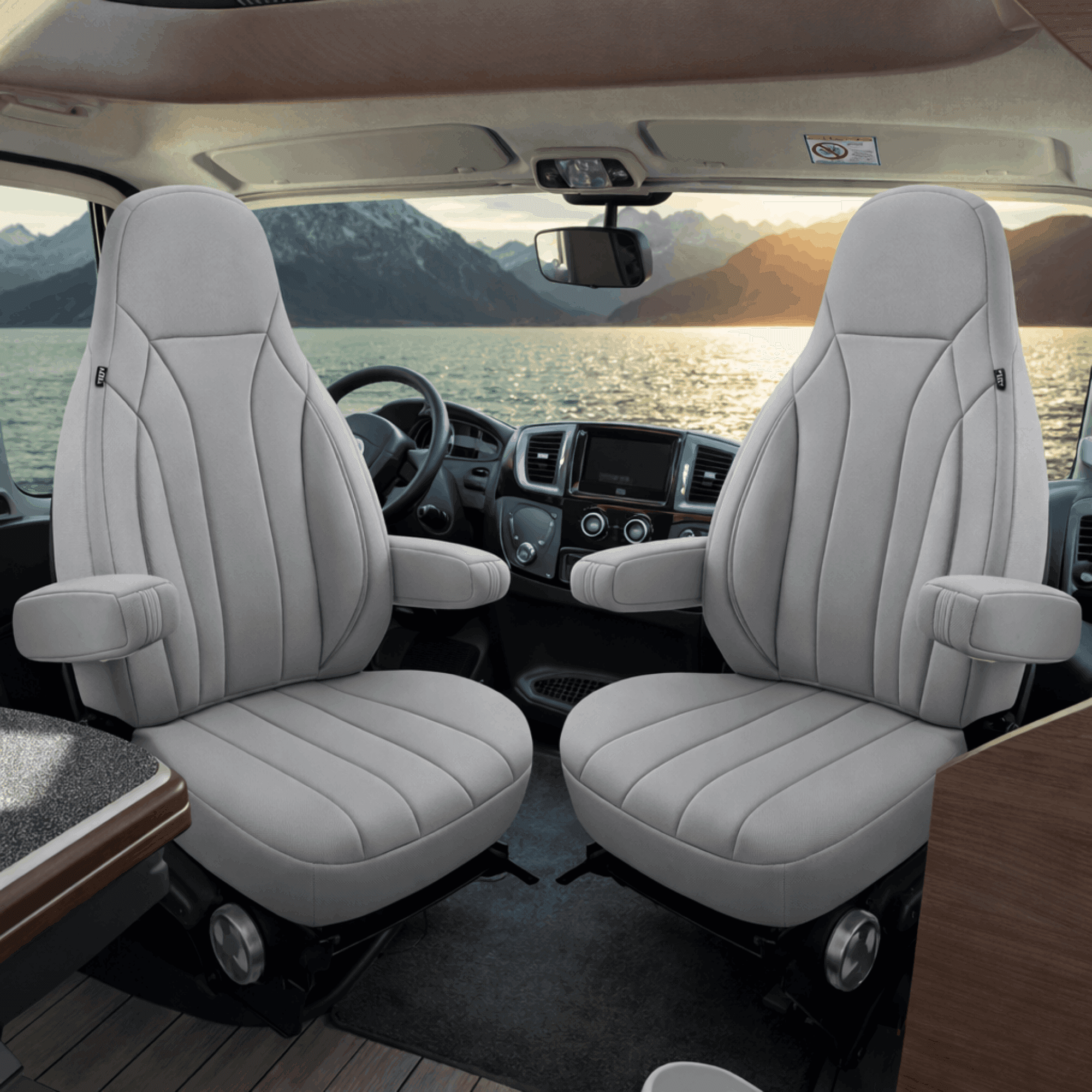 Camper stoelhoezen voor Adria Supersonic | Met armleuning hoezen | Set van 2 | CIM2 Serie