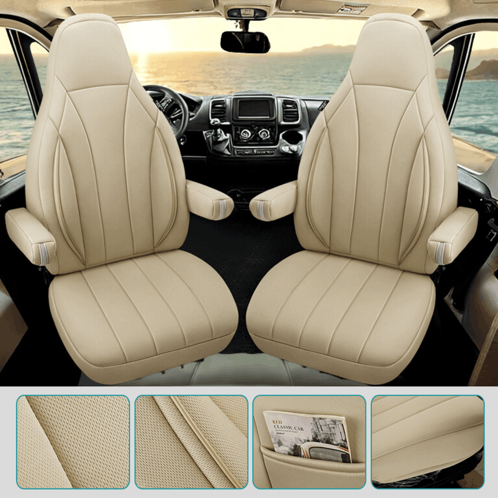 Camper stoelhoezen voor Adria Supersonic | Met armleuning hoezen | Set van 2 | CIM2 Serie