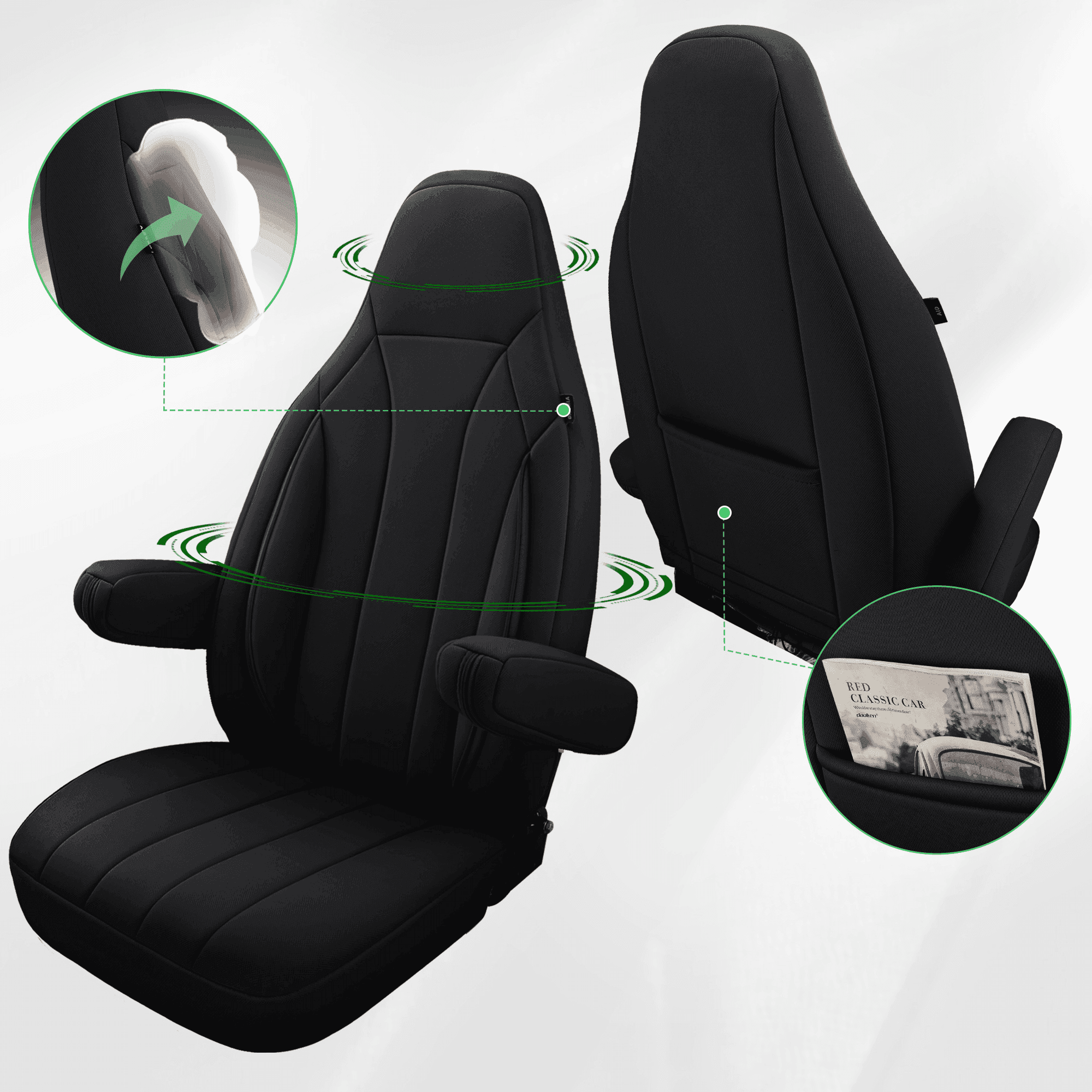 Camper stoelhoezen voor Adria Supersonic | Met armleuning hoezen | Set van 2 | CIM2 Serie