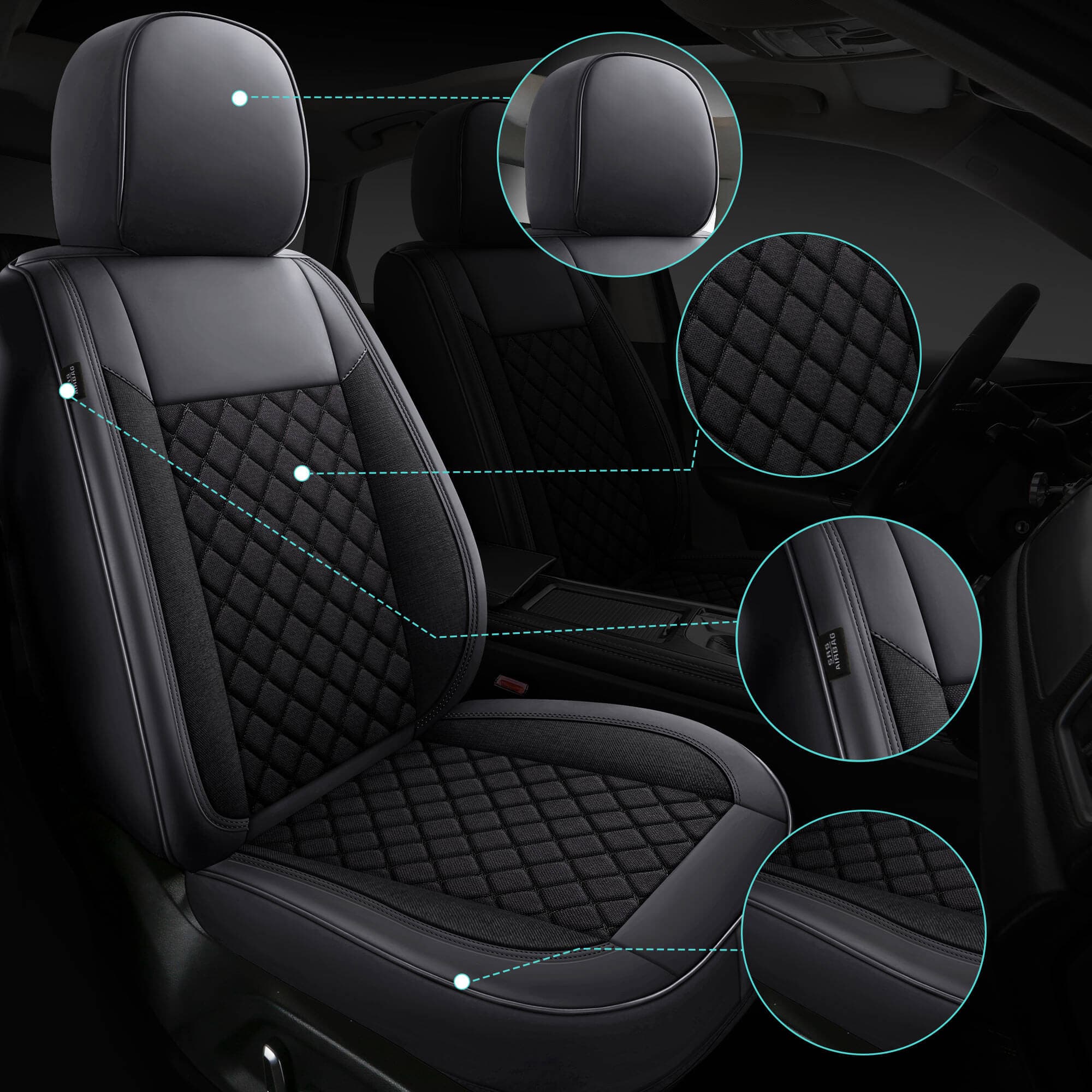 Autositzbezüge für Mazda CX-60 | 2er-Set | Hochwertiges Kunstleder (Skai) | CLS900-Serie 2