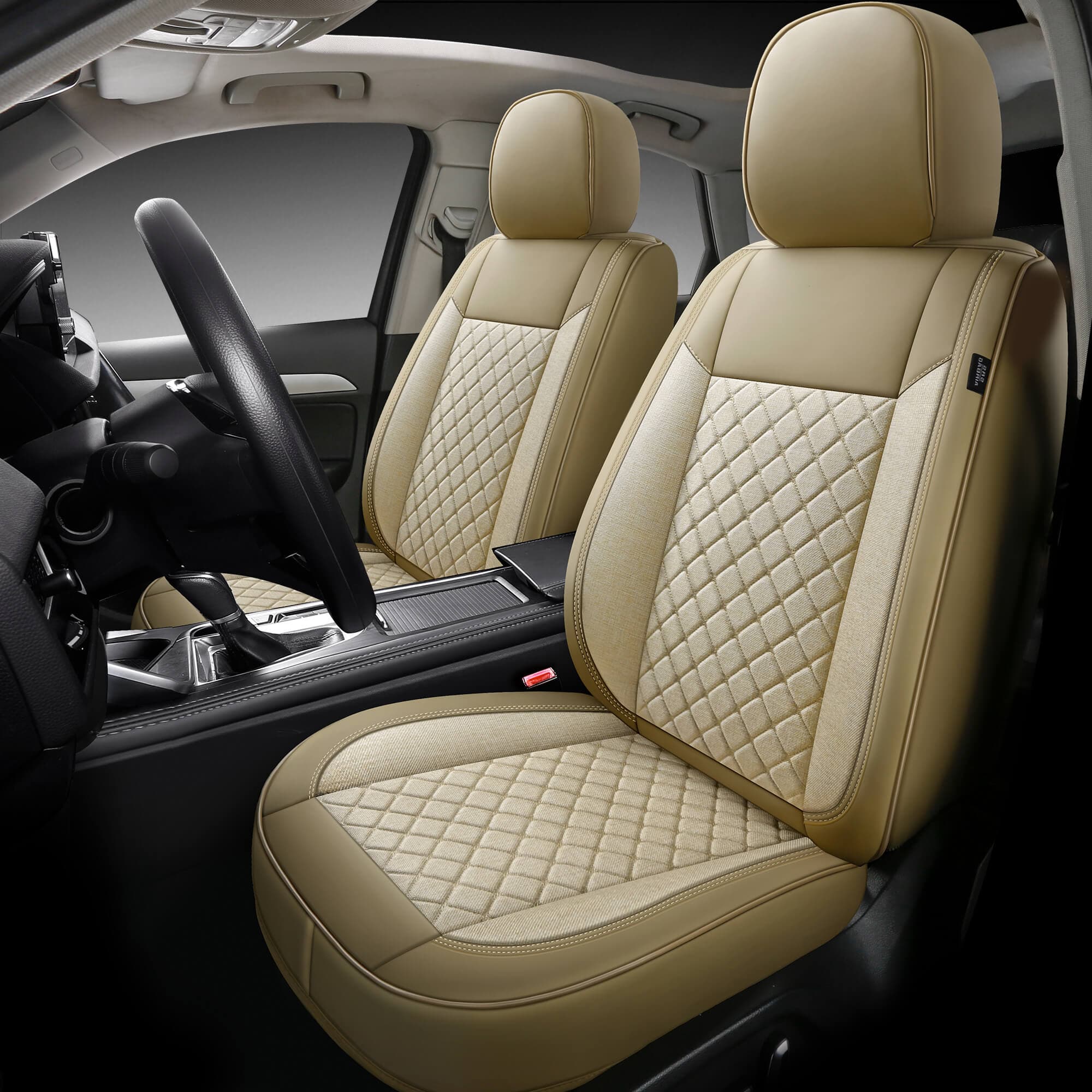 Autositzbezüge für Jaguar XJ X350 | 2er-Set | Hochwertiges Kunstleder (Skai) | CLS900-Serie – Beige