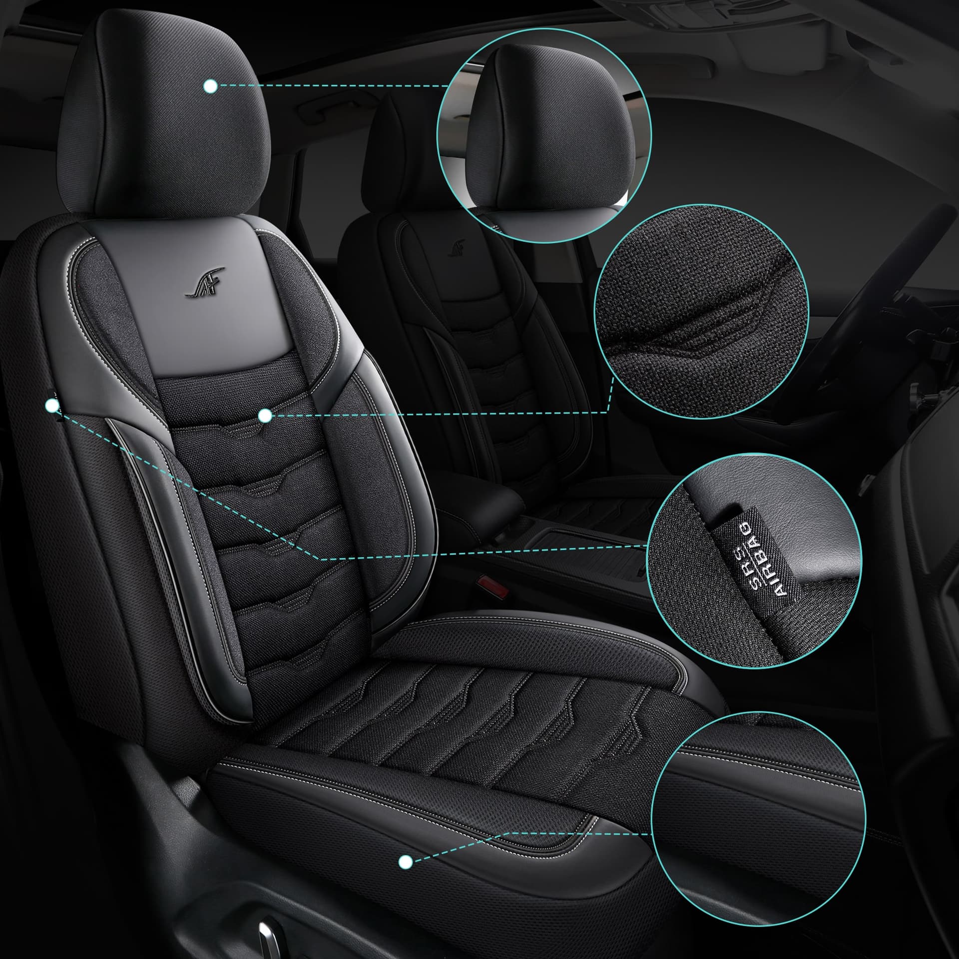 Autositzbezüge für Ssangyong Musso 2 | Komplettset für die Vordersitze | AID-Serie 2