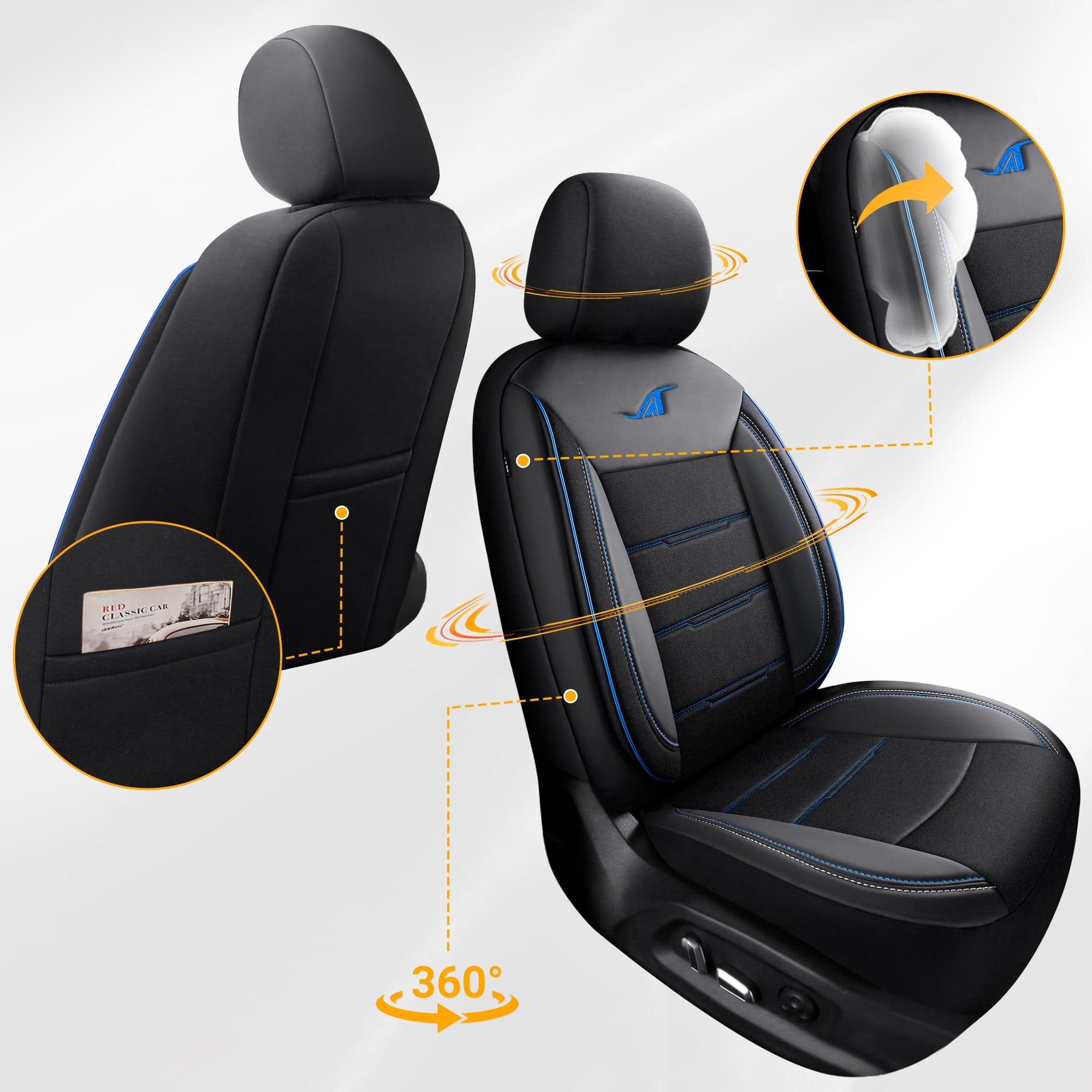 Autositzbezüge für Citroen C4 Aircross | Komplettset für die Vordersitze | AIE-Serie 7
